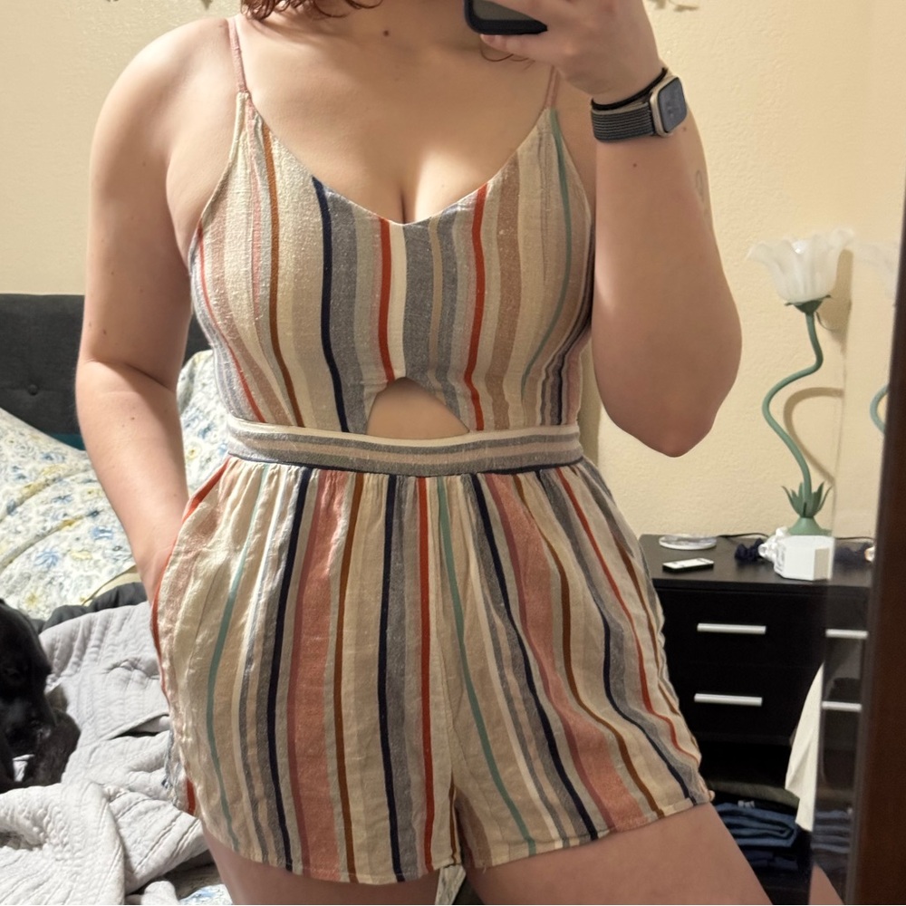 Striped Multicolor American Eagle M romper